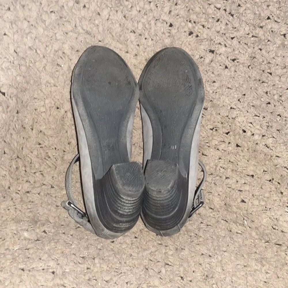 HOGL BRAND-Dark Gray Nubuck-Oiled Leather Areas-Ankle Wrap Strap Snap-Sz 6-NM - Picture 7 of 7